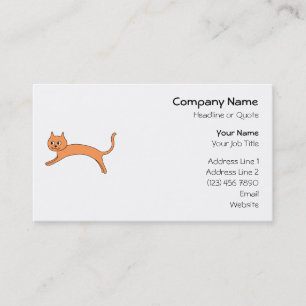 Jumping Orange Cat. Business Card