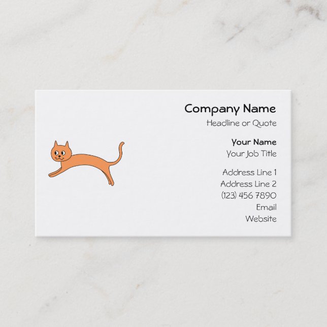 Jumping Orange Cat. Business Card (Front)