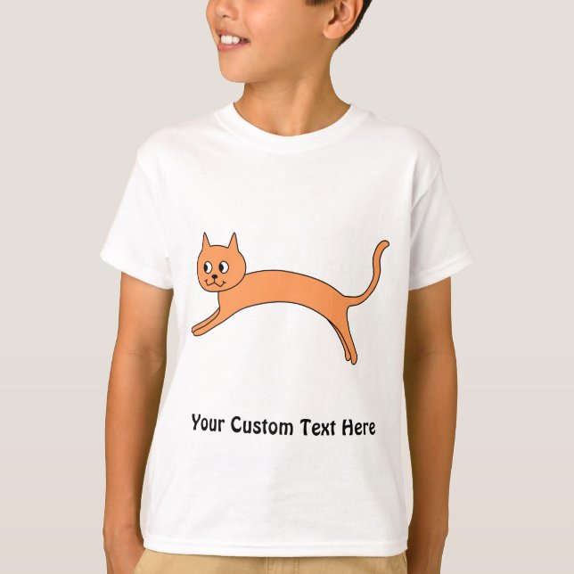Jumping Orange Cat. T-Shirt (Front)