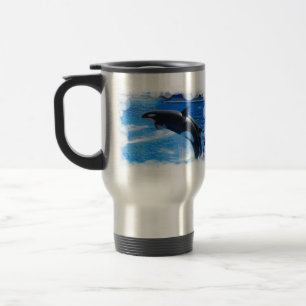 Jumping Orca Whale Travel Mug