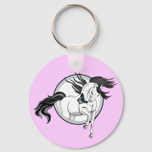 Jumping Out ~ Horse and butterfly Key Ring