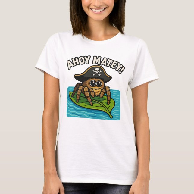 Jumping Pirate Spider Adventure Captain Webbeard T-Shirt (Front)