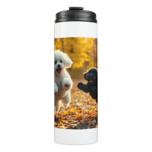 Jumping Poodle Puppies Thermal Tumbler