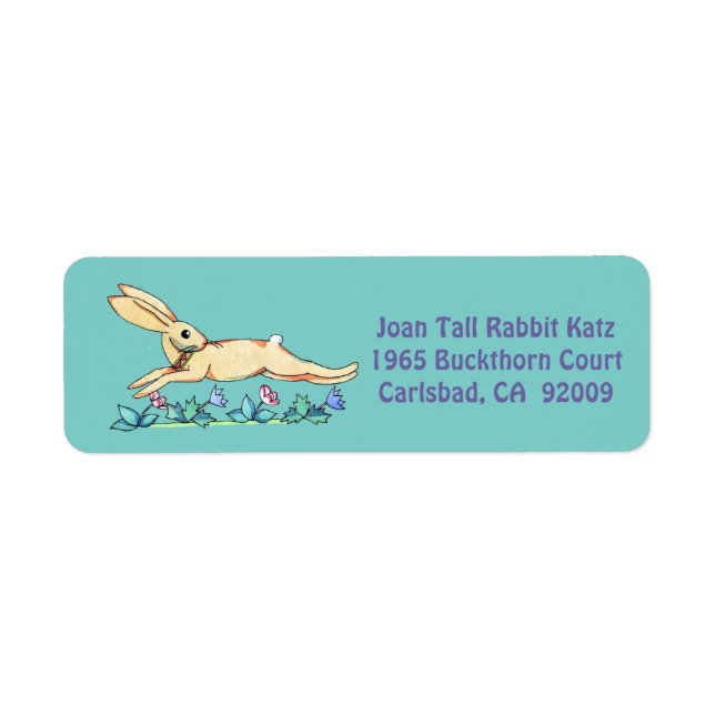 Jumping Rabbit label for Joan (Front)