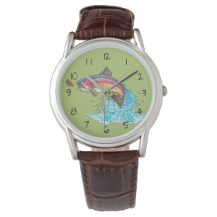 Jumping  Rainbow Trout Fly Fishing Watch