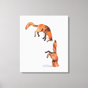 Jumping Red Fox Canvas Print