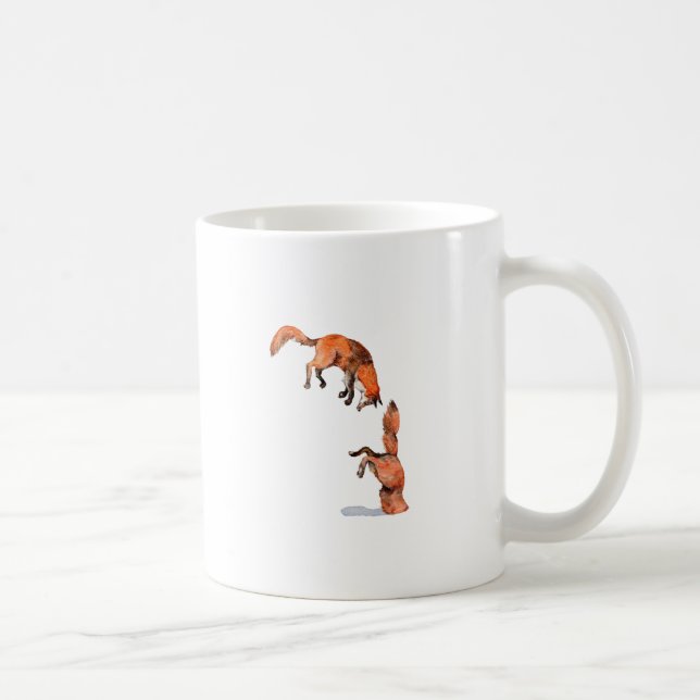 Jumping Red Fox Coffee Mug (Right)