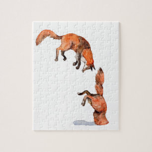 Jumping Red Fox Jigsaw Puzzle