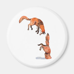 Jumping Red Fox Magnet