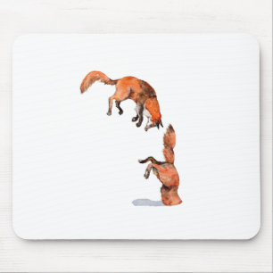 Jumping Red Fox Mouse Mat