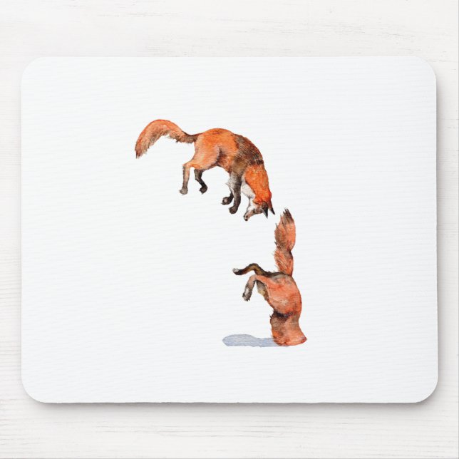 Jumping Red Fox Mouse Mat (Front)