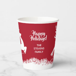 Jumping Reindeer custom text paper cups