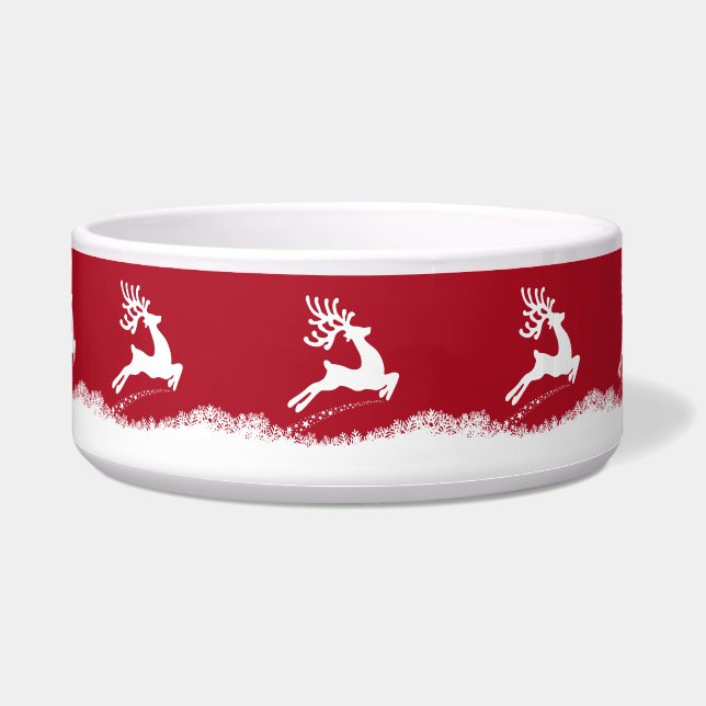 Jumping Reindeer pet bowls (Front)