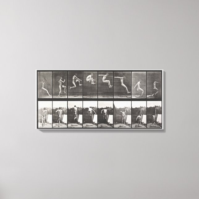 Jumping, running, broad jump 1887 Edweard Muybr Canvas Print (Front)