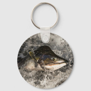 Jumping Salmon Key Ring