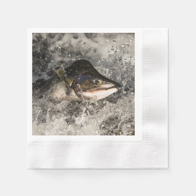 Jumping Salmon Napkin (Front)