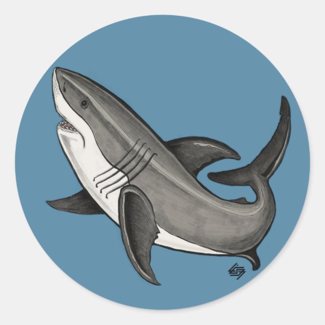 Jumping Shark Classic Round Sticker (Front)