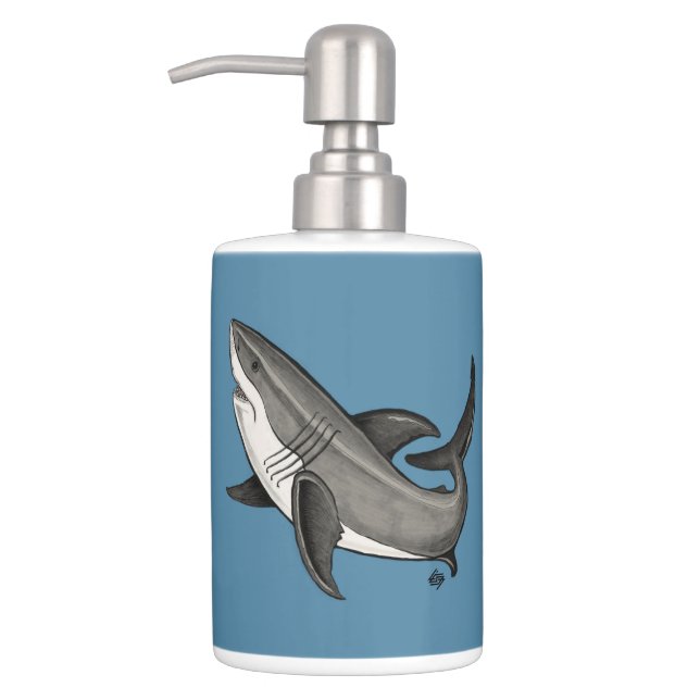 jumping shark soap dispenser and toothbrush holder (Left)