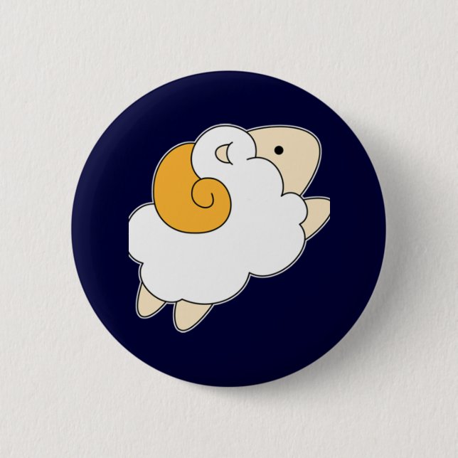 Jumping Sheep 6 Cm Round Badge (Front)