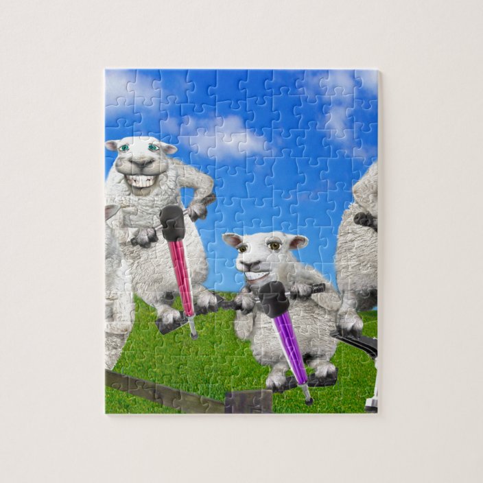 Jumping Sheep Jigsaw Puzzle | Zazzle.co.uk