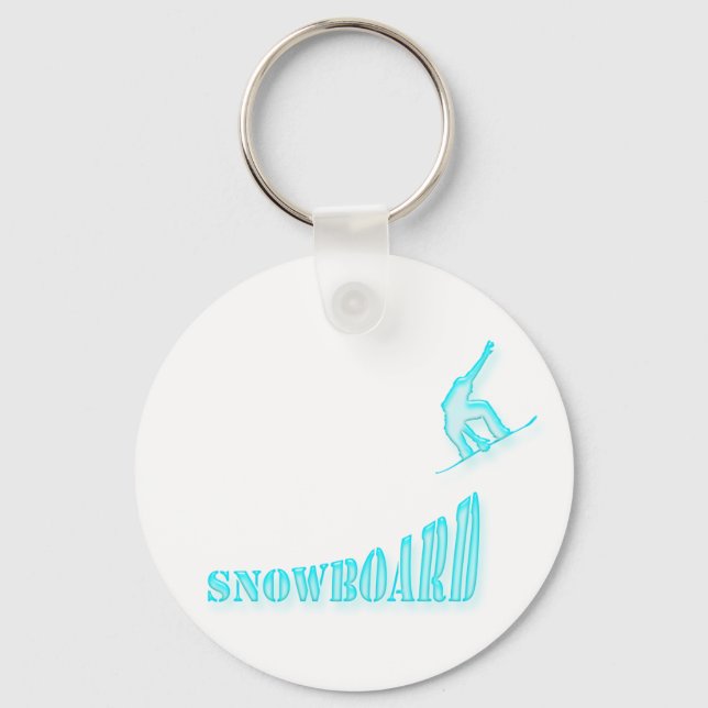 Jumping Snowboarder Keychain (Front)