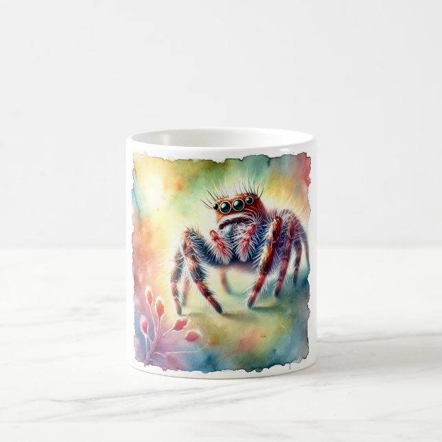 Jumping Spider 170624AREF114 - Watercolor Coffee Mug (Center)