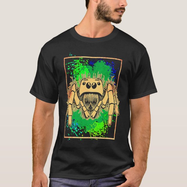 Jumping Spider Animal Colorful T-Shirt (Front)