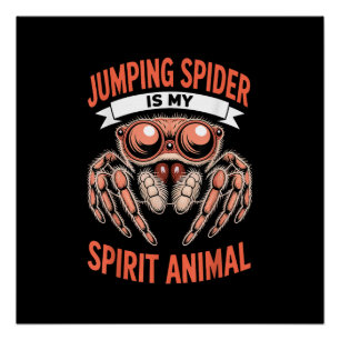 Jumping Spider Art for Men Women Kids, Cute Gift Poster