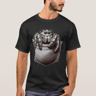 Jumping Spider in Pocket Cute little Jumping Spide T-Shirt
