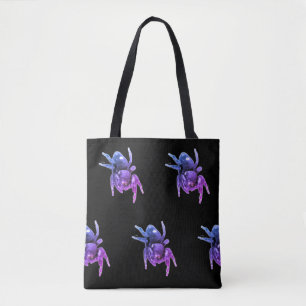 Jumping Spider Purple and Black Tote Bag