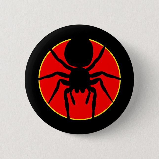 Jumping Spider Silhouette Crest 6 Cm Round Badge (Front)