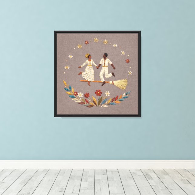 Jumping the Broom Canvas Print (Insitu(Wood Floor))