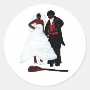 Jumping the Broom Classic Round Sticker