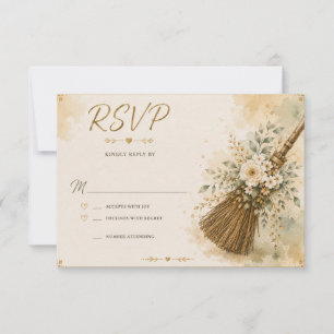 Jumping the Broom Wedding RSVP Card