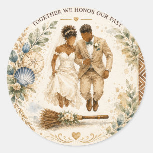 Jumping the Broom Wedding Sticker