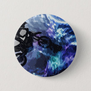 Jumping through Space - Motocross Rider 6 Cm Round Badge