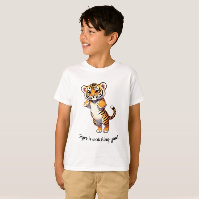 Jumping Tiger Cub T-Shirt (Front Full)