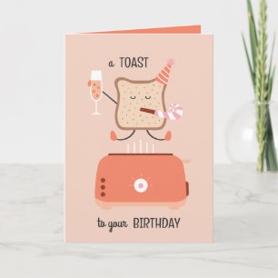 Jumping toast bestie funny birthday card