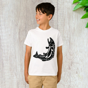 Jumping Trout Fish Silhouette T-Shirt