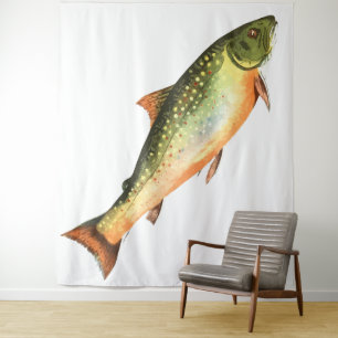 Jumping Wild Trout Tapestry