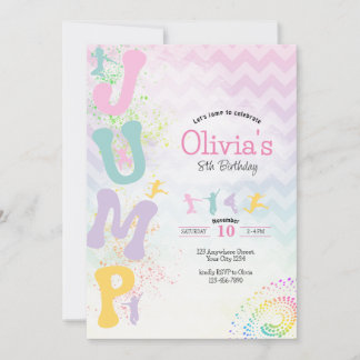 Jumps Trampoline Birthday invitation