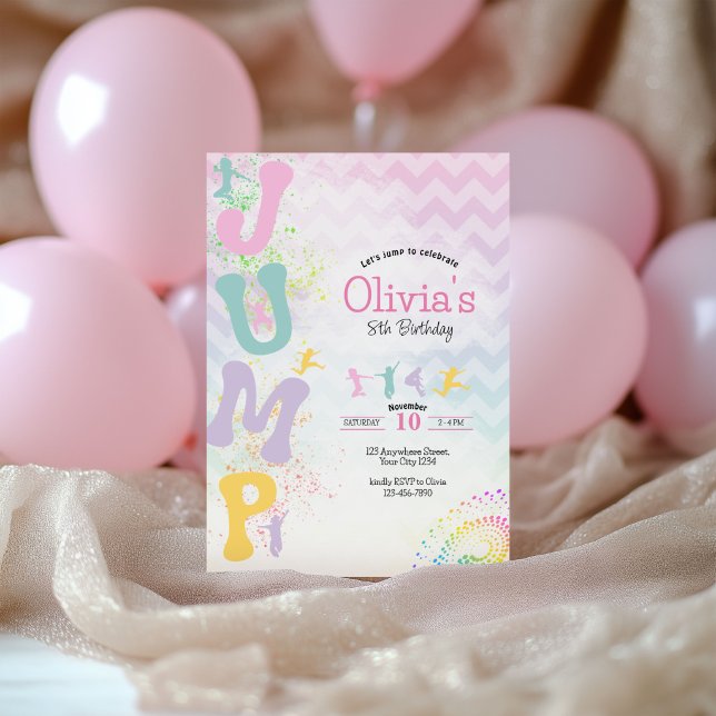 Jumps Trampoline Birthday invitation (Creator Uploaded)