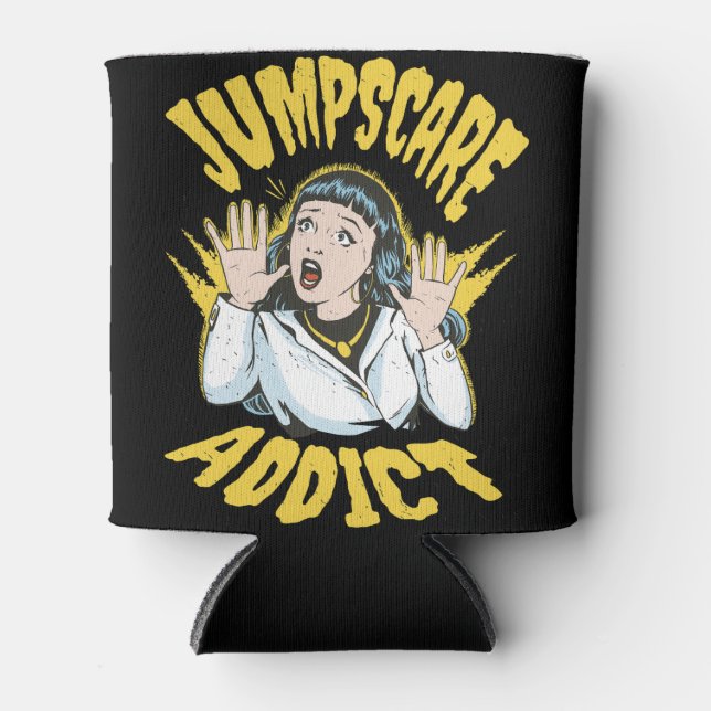 Jumpscare Addict Can Cooler (Front)
