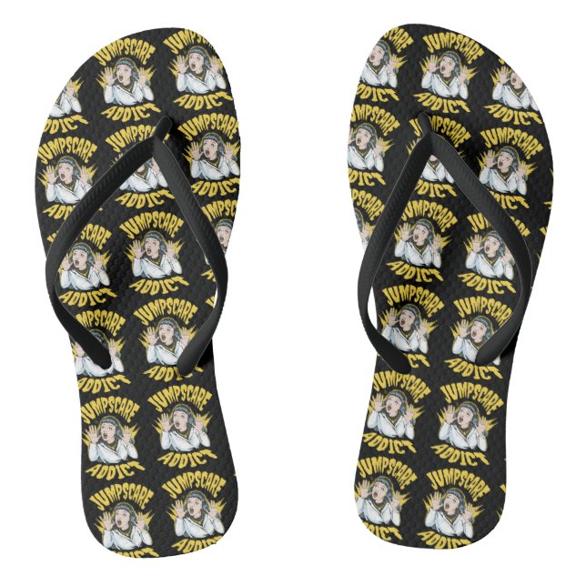 Jumpscare Addict Flip Flops (Footbed)