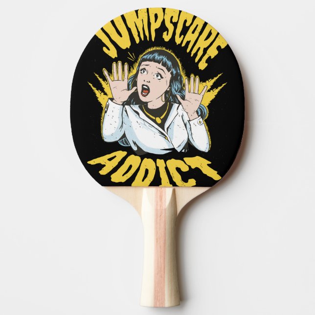 Jumpscare Addict Ping Pong Paddle (Front)