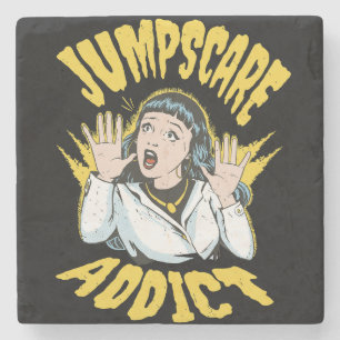 Jumpscare Addict Stone Coaster