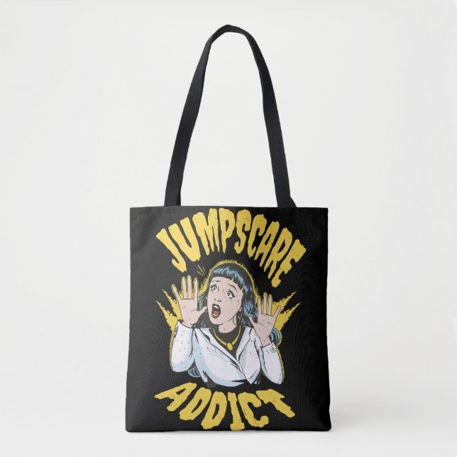 Jumpscare Addict Tote Bag (Front)