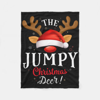 Jumpy Christmas Deer Pjs Xmas Family Matching Fleece Blanket