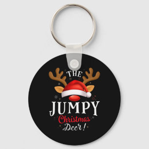Jumpy Christmas Deer Pjs Xmas Family Matching Key Ring