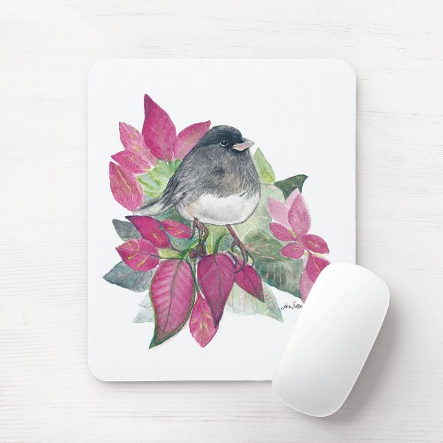 Junco Dark Eyed Watercolor Art Mouse Mat (Junco Dark Eyed Watercolor Art Mouse Pad from Jenn's Emporium.)